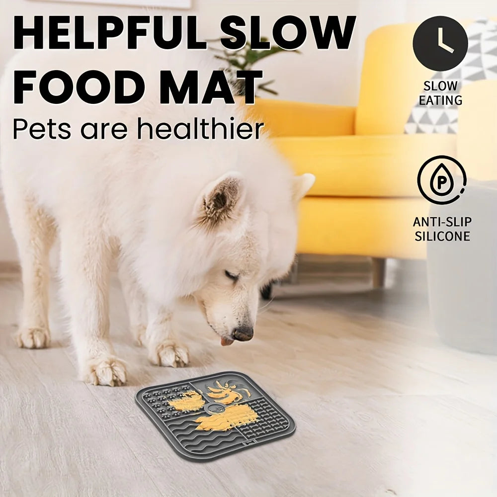 Silicone Lick Mat 🐶🍽️ | Slow Feeder & Distraction Pad 🛁 | Suction Base 🧲 | For Training & Bath Time ✅