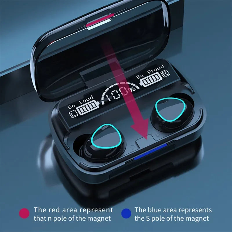 🎧⚡ M10 TWS Bluetooth Ασύρματα Ακουστικά – Με Θήκη Φόρτισης 3500mAh 🔋 9D Stereo Bass, Waterproof & Sports Earbuds