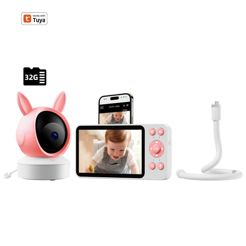 🍼📹 Danmini Smart Baby Monitor – Με Tuya App & Οθόνη 5” HD Η πιο έξυπνη και ασφαλής λύση για να έχεις το μωρό σου πάντα μπροστά σου – όπου κι αν είσαι! 💖