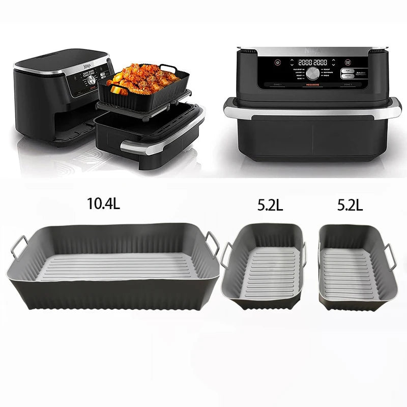 🍕 Σιλικόνη Δίσκος Air Fryer για Ninja AF500 – Αντικολλητικό & Επαναχρησιμοποιήσιμο Liner Basket | Ιδανικό για Pizza, Grill & Baking