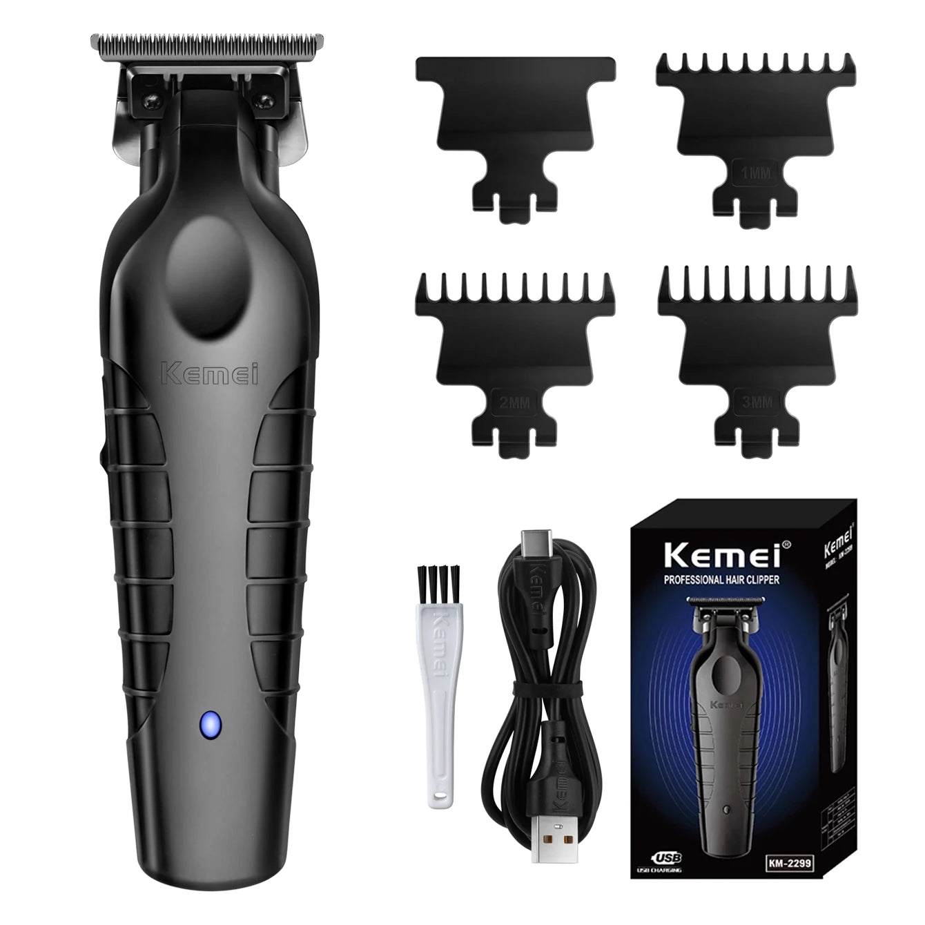 💈⚡ Kemei KM-2299 Professional Hair Clipper – 0mm Zero Gapped Trimmer ✂️ Ασύρματη Κουρευτική & Ξυριστική Μηχανή