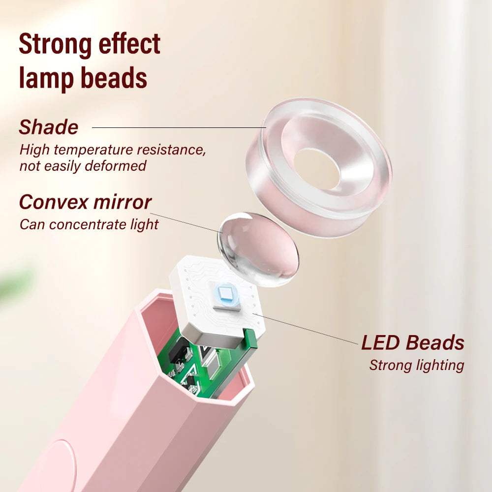 💅💡 YIKOOLIN Mini Handheld UV Nail Lamp – Επαγγελματική Φορητή Λάμπα Νυχιών για Γρήγορο Στέγνωμα Gel Polish