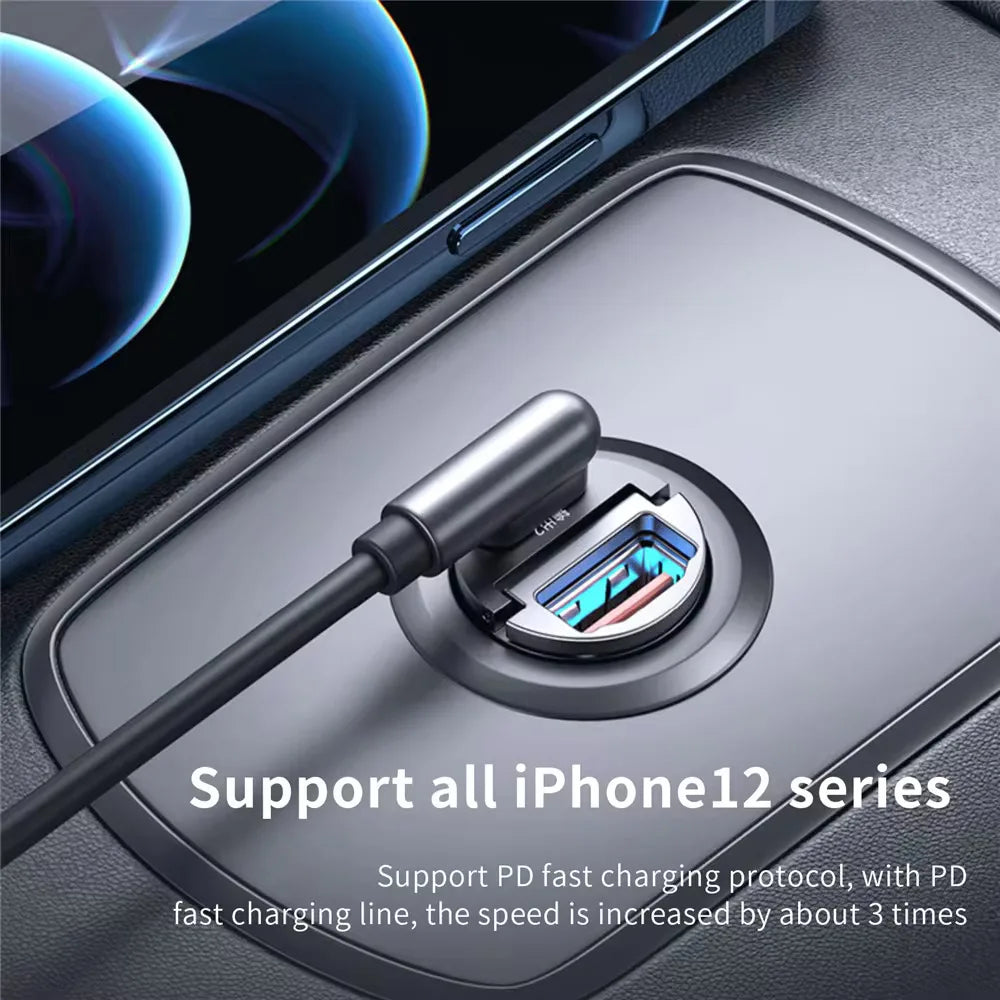 ⚡🚗 Mini Car Charger QC3.0 PD 100W/200W – Dual USB & Type-C Γρήγορος Φορτιστής Αυτοκινήτου 12-24V