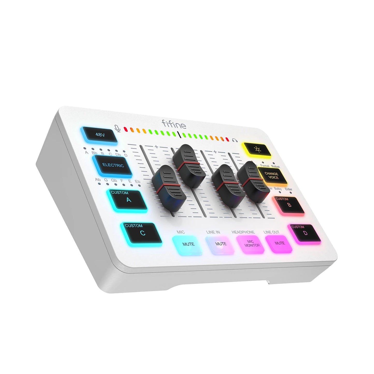 🎧 FIFINE Gaming Audio Mixer – AmpliGame SC3 Streaming 4-Channel RGB Mixer με XLR Microphone Interface για Gaming, Podcast & Live Entertainment