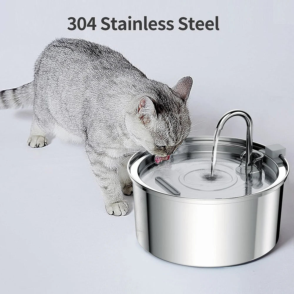 💧🐾 Stainless Steel Smart Water Fountain – Αυτόματη Σιντριβάνι Ποτίστρα για Γάτες & Σκύλους με Φίλτρο & USB ✨🐶🐱 Καθαρό, φρέσκο νερό όλη μέρα – αθόρυβη λειτουργία & ανοξείδωτη αντοχή!