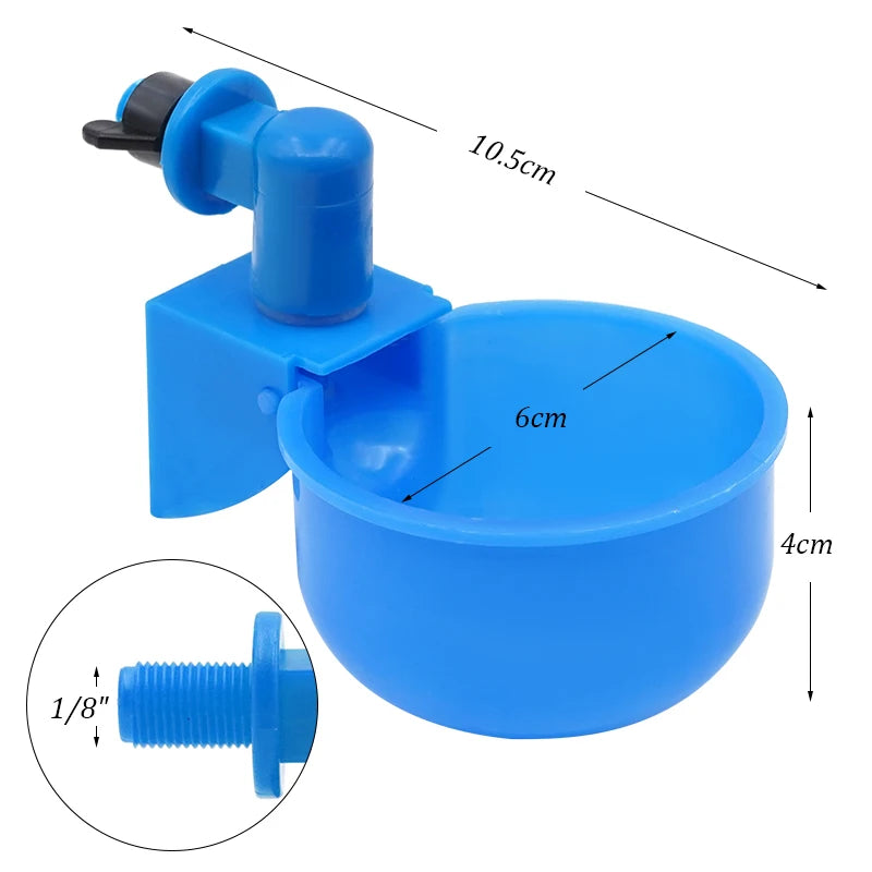 6pcs Chicken Drinker Cups 🐔💧 | Auto Water Feeder 🛠️ | For Chicks, Ducks & Poultry 🦆 | Easy Install Plastic ✅