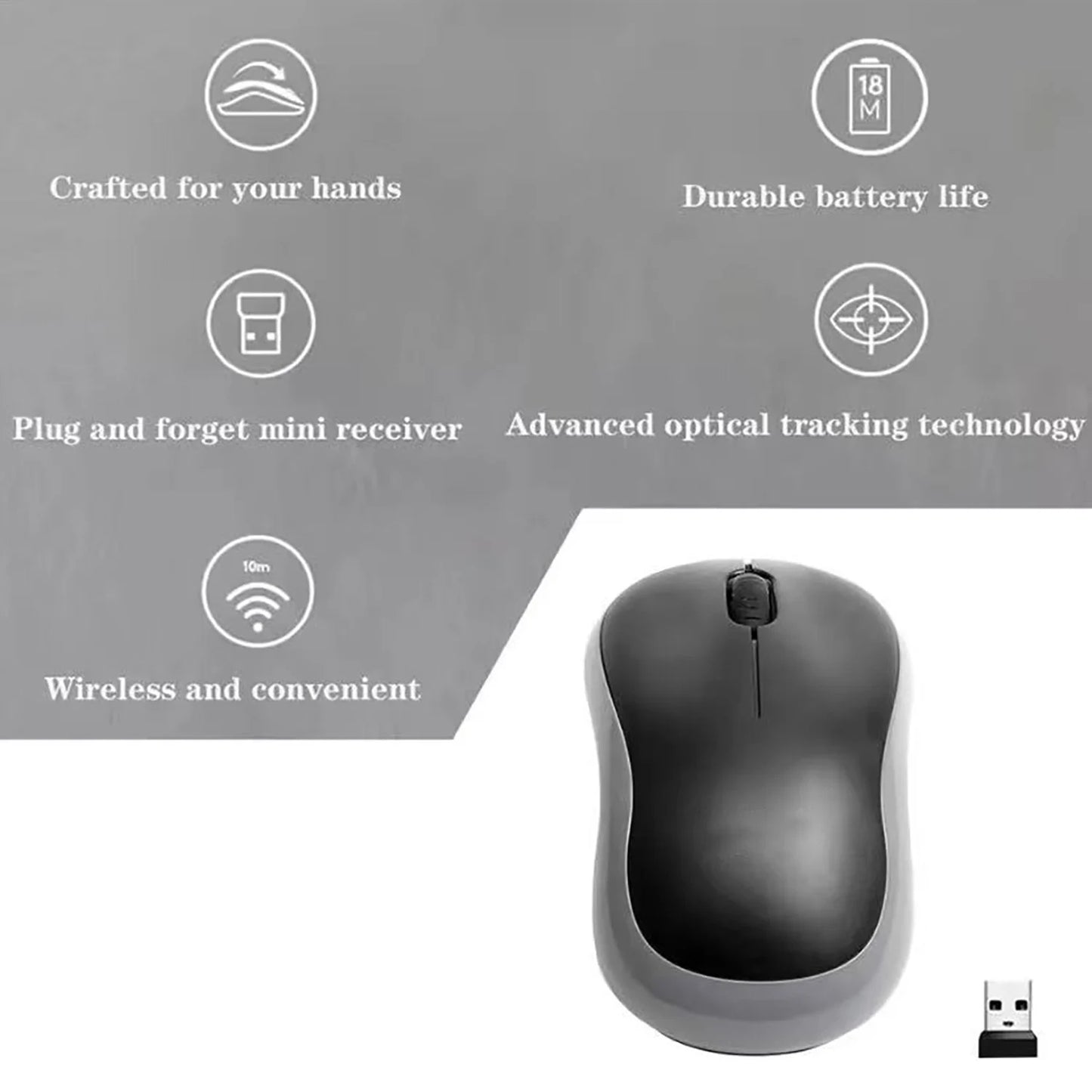 🖱️ 2025 New Wireless Mouse – 2.4GHz, Silent Clicks, USB, 1000DPI για PC/Mac 💻 Αθόρυβο, πρακτικό & plug-and-play – ιδανικό για εργασία, φορητούς & φοιτητές!