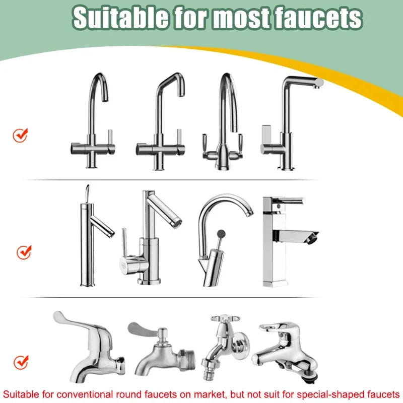🚰 Universal Kitchen Faucet Adapter – 360° Περιστρεφόμενο Φίλτρο Βρύσης με 2/3 Modes