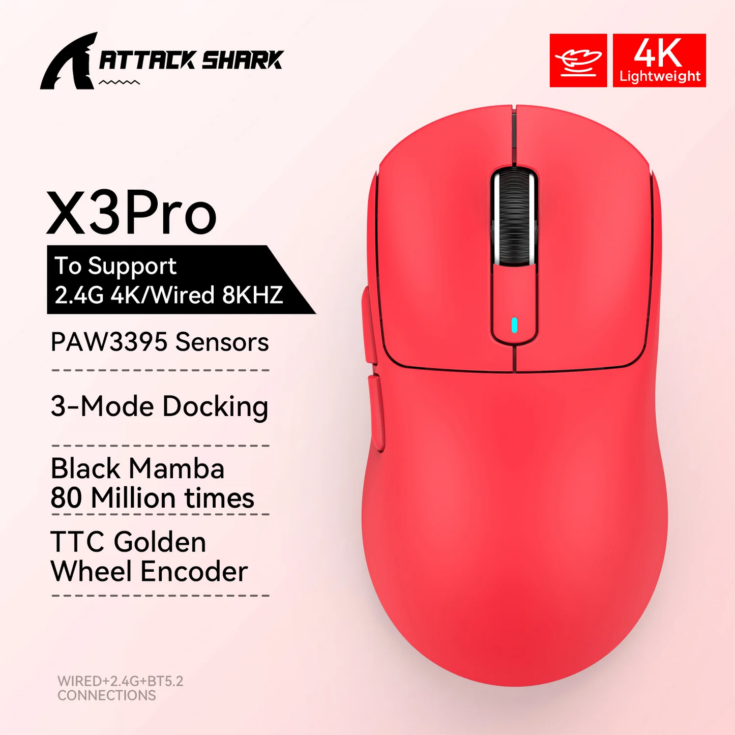 🎮 Attack Shark X3/X3Pro Gaming Mouse – Απόλυτη ακρίβεια & ταχύτητα σε κάθε κλικ!