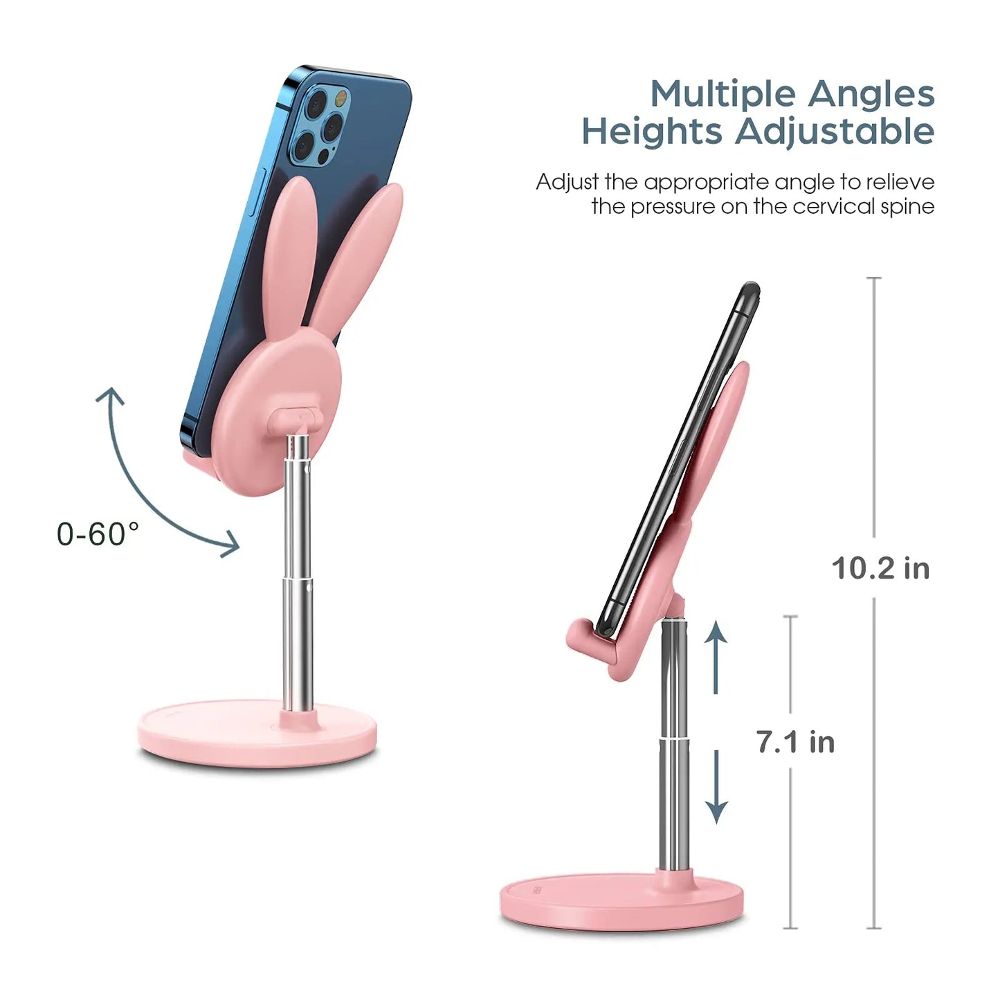 🐇 Cute Rabbit Phone Holder Stand – Ρυθμιζόμενη Βάση Κινητού