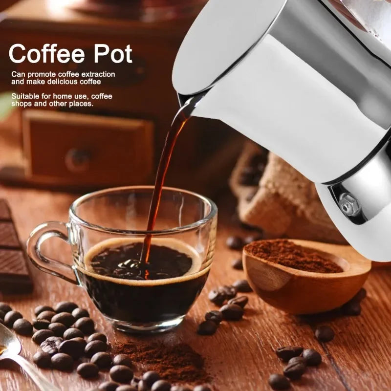 ☕✨ Stainless Steel Moka Pot – Αυθεντικός Ιταλικός Espresso Παντού! ✨☕ Stainless Steel Stovetop Espresso Maker