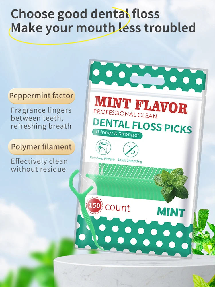 🌿🦷 Mint Dental Floss Stick – Οδοντικό Νήμα με Γεύση Μέντας για Βαθύ Καθαρισμό