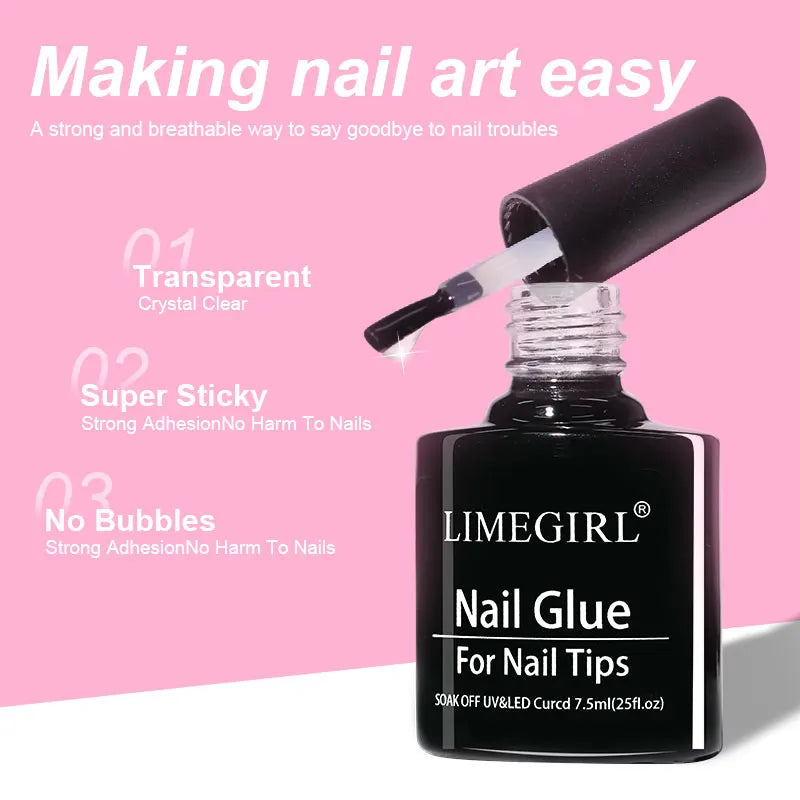 💅✨ Limegirl Nail Tips Glue Gel 7.5ml – Πολυχρηστική Κόλλα UV για Ψεύτικα Νύχια 🎯