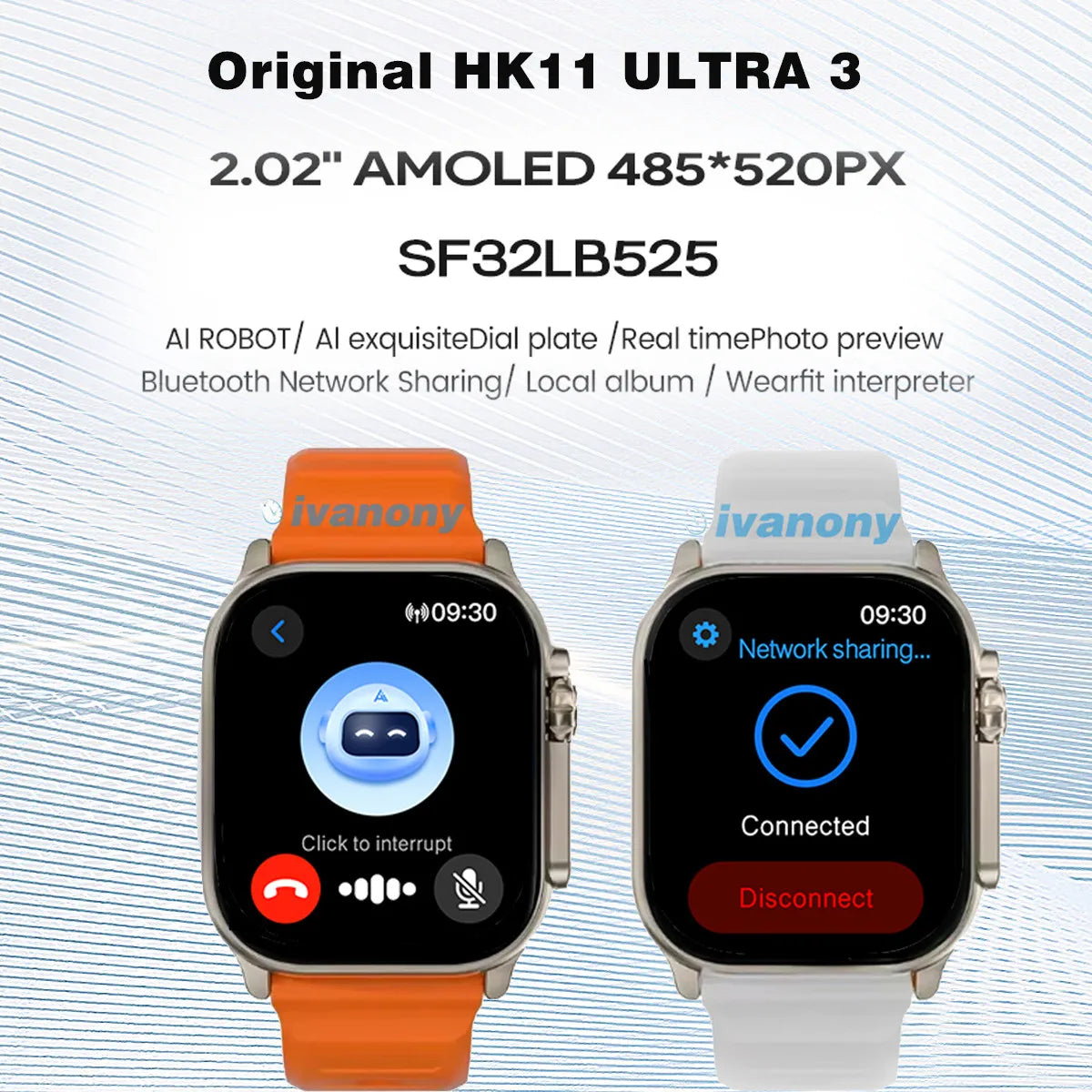 ⌚ HK11 ULTRA3 – Premium Smartwatch με 2.02” AMOLED, AI Βοηθό & TWS Σύνδεση
