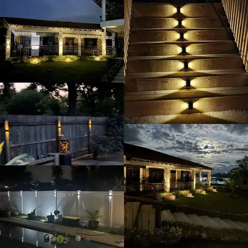 🌞✨ Solar LED Wall Lights – Διακόσμηση & Ατμόσφαιρα στον Κήπο σου! ✨🌞 1pc | 6-10 LEDs | Outdoor Decorative Landscape Lighting