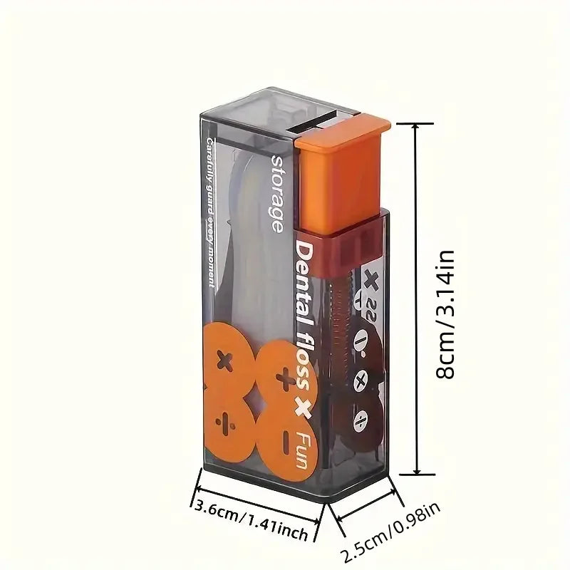 🦷 10Pcs Mecha Wind Mirror Portable Floss Box – Αυτόματο Pop-Up Οργανωτής Οδοντικού Νήματος