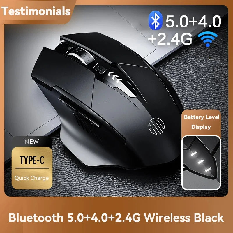 🖱️ INPHIC Tri-Mode Bluetooth & Wireless Mouse – Rechargeable, Silent, Multi-Device ✅ Επαναφορτιζόμενο Ποντίκι 3 σε 1 – Απόλυτη Ελευθερία σε Laptop, Tablet, Smartphone & Desktop!