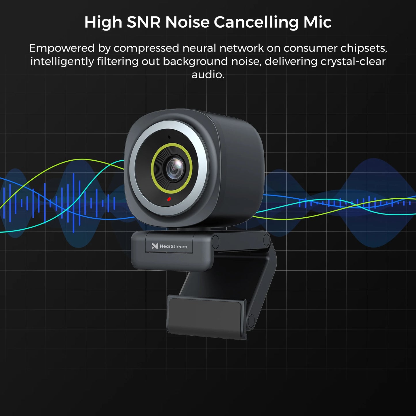 🌐 Nearstream 4K Webcam | Επαγγελματική Κάμερα με AI & Smart Features 📸 Ultra HD Video, 🎙️ Noise Canceling Mic, 🤖 AI Auto-Framing, 🔄 Ρυθμιζόμενο FOV 45°-95°, ⚡ Plug & Play
