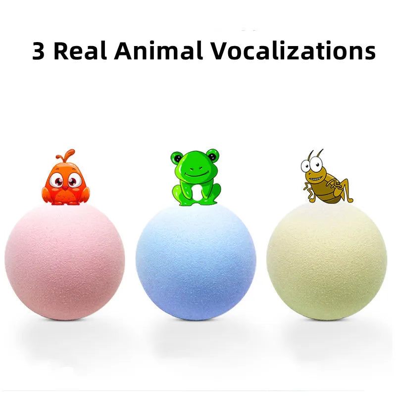 Chirping Cat Balls 🐱🔊 | Birds, Frogs & Crickets Sounds 🐦🐸🦗 | Rolling EVA Plush Balls 🧶 | Soft & Fun Teaser Toys ✅