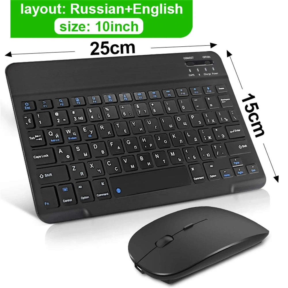 ⌨️🖱️ Bluetooth Wireless Keyboard & Mouse – Συμβατό με iOS, Android, Windows & iPad ✨
