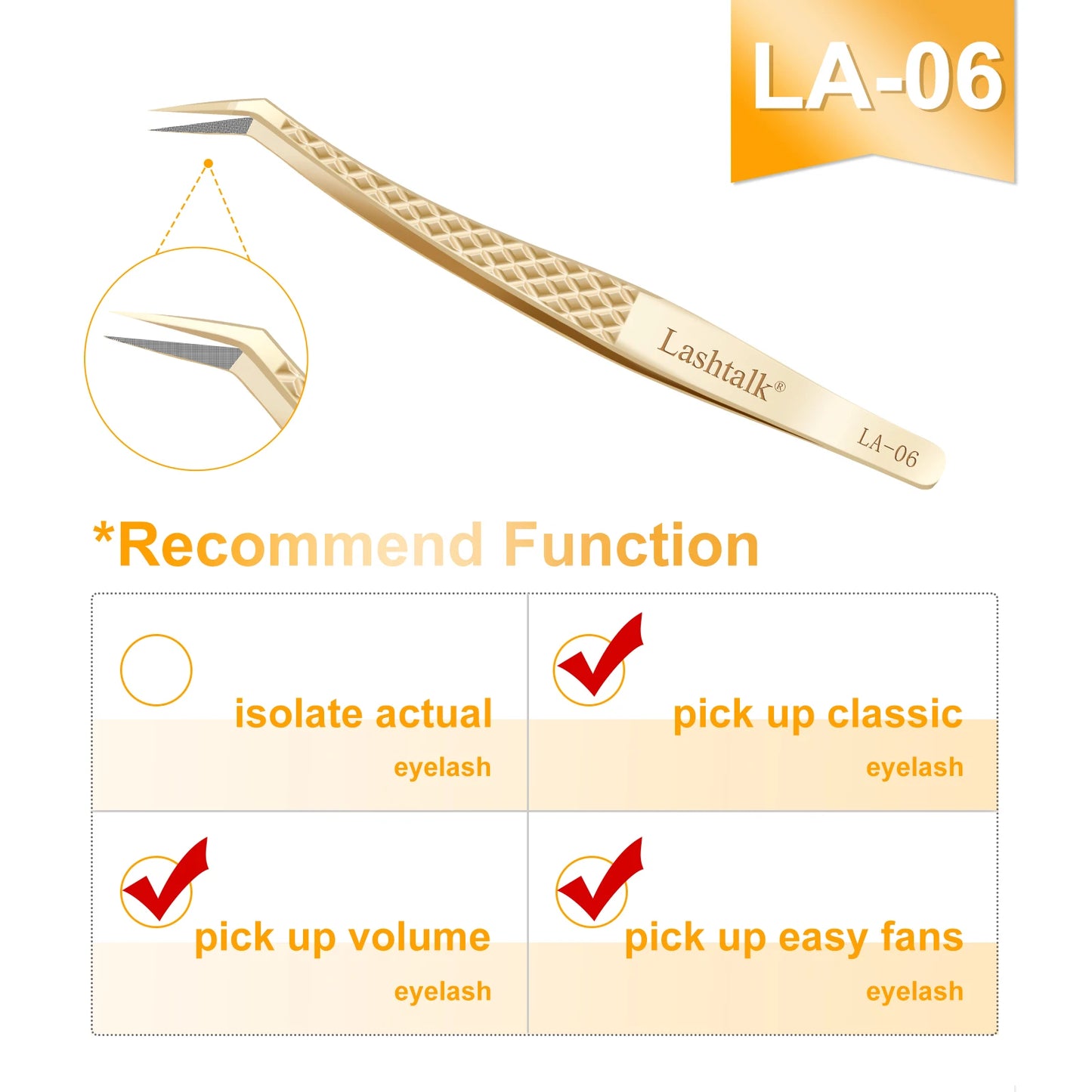 ✨ Lashtalk Precision Fiber Tip Tweezer – Premium Λαβίδα για Eyelash Extensions με Diamond Grip ✨