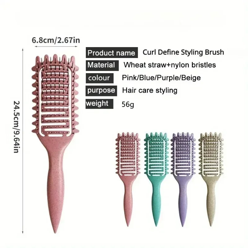💇♀️✨ Curl Define Styling Brush – Βούρτσα για Σγουρά Μαλλιά & Ξεμπέρδεμα 3 σε 1 🌸