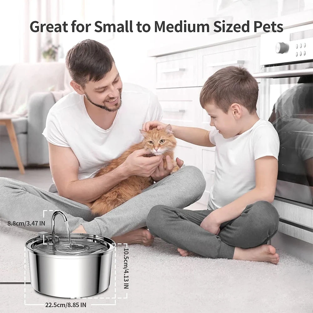 💧🐾 Stainless Steel Smart Water Fountain – Αυτόματη Σιντριβάνι Ποτίστρα για Γάτες & Σκύλους με Φίλτρο & USB ✨🐶🐱 Καθαρό, φρέσκο νερό όλη μέρα – αθόρυβη λειτουργία & ανοξείδωτη αντοχή!