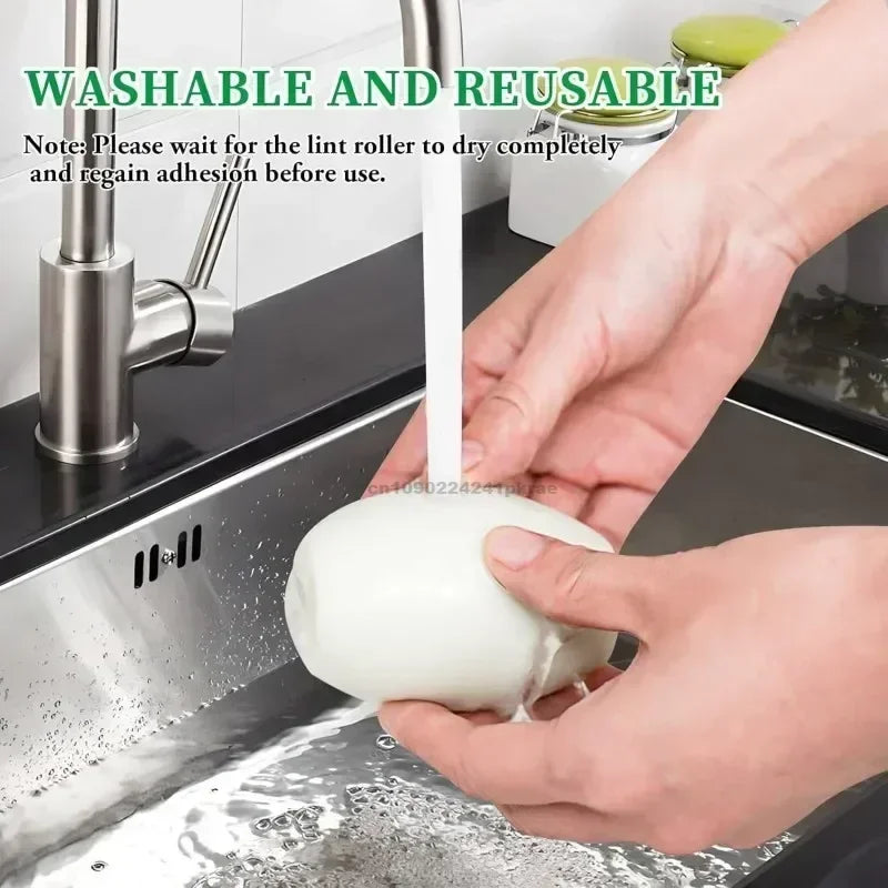 🐾🧼 Portable Lint Remover – Washable & Reusable Gel Roller ✨ Για Τρίχες Κατοικιδίων, Σκόνη & Χνούδια (Πράσινο)