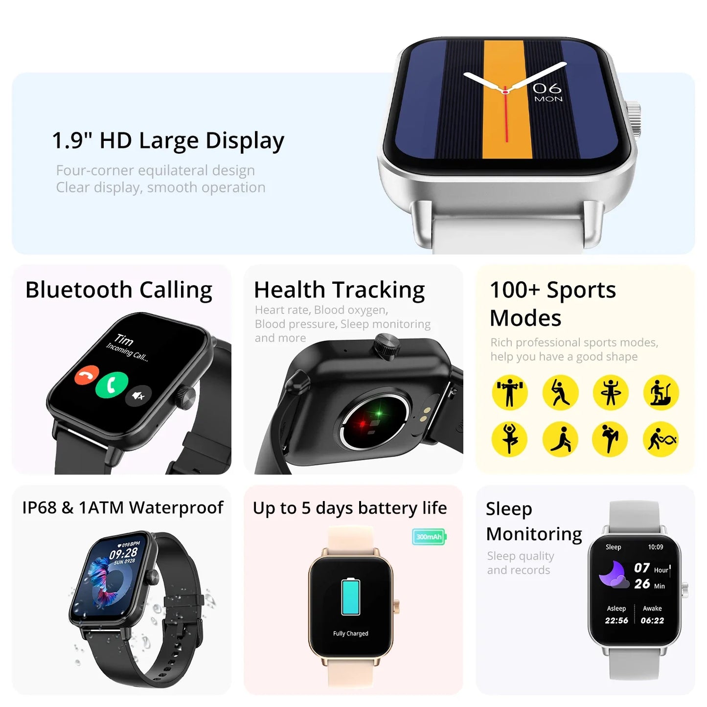 COLMI P81 ⌚ | 1.9" Screen 🖥️ | Voice Calls 📞 | 24H Health Monitor ❤️ | 100+ Sports Modes 🏃♂️ | BT Smartwatch ✅