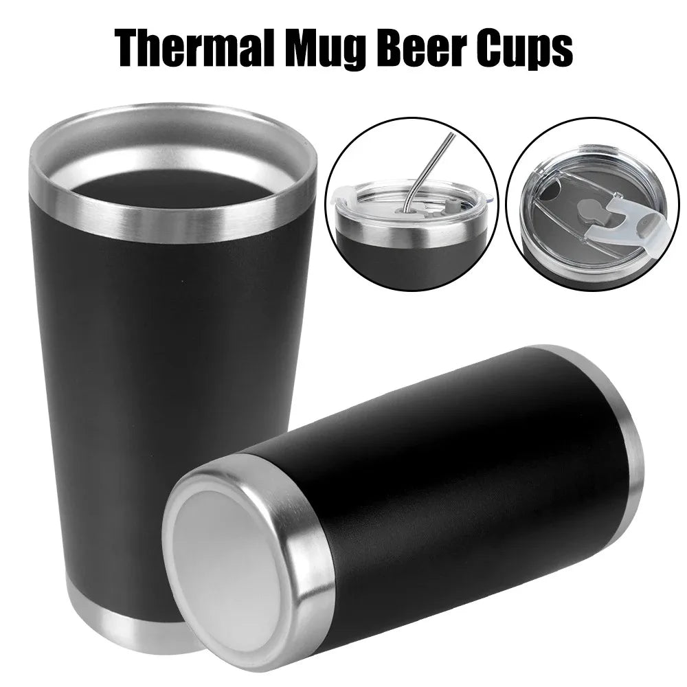 🚗 20oz/590ml Θερμός Κούπα Καφέ & Τσαγιού | Thermo Travel Mug Διπλού Ανοξείδωτου Τοίχου – Hot & Cold Cup