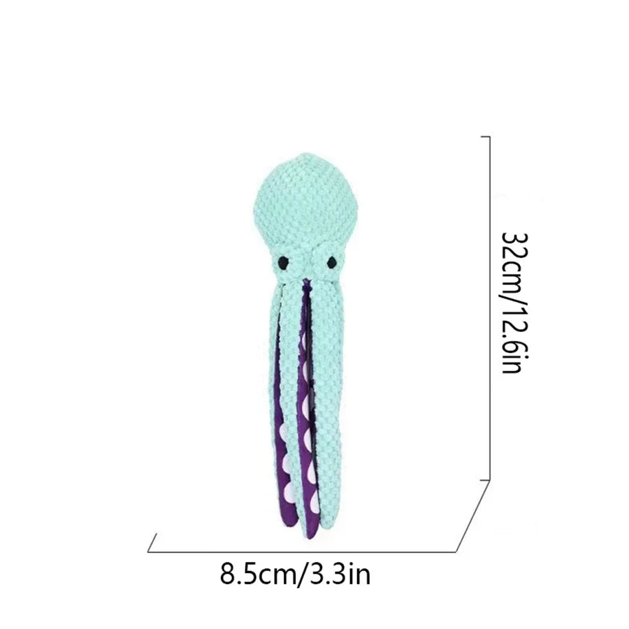🐙 Pet Plush Octopus Toy – Διαδραστικό Λούτρινο Χταπόδι με Ήχο | Ανθεκτικό & Απαλό Παιχνίδι για Σκύλους & Κουτάβια