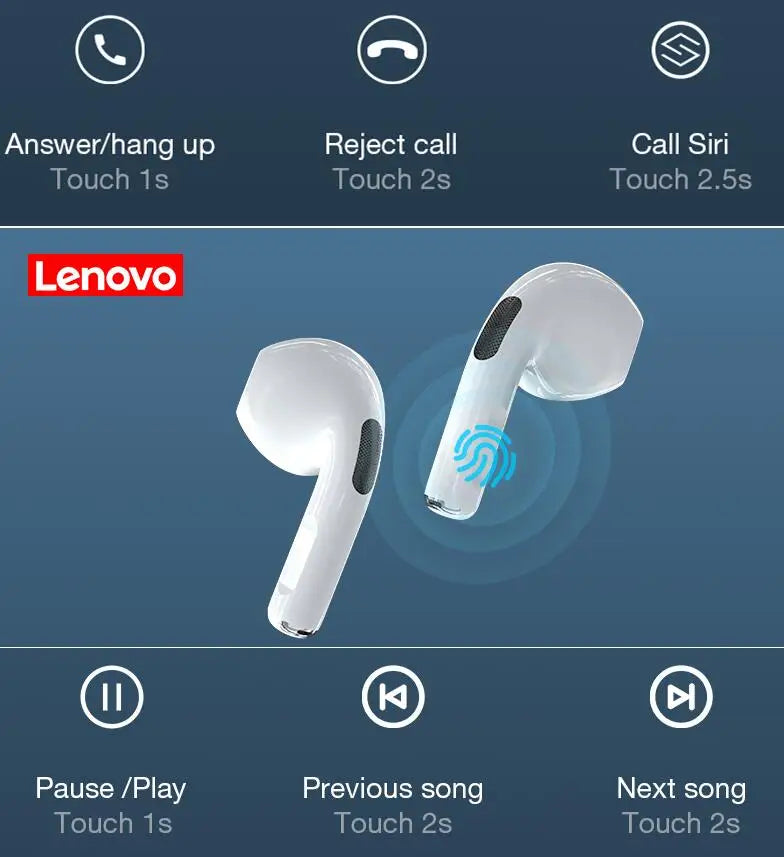 🎧 Lenovo LivePods HT38 – TWS Ασύρματα Bluetooth Ακουστικά με Μικρόφωνο & 9D Stereo Ήχο