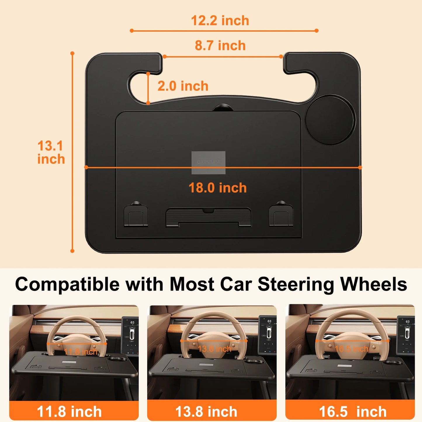 🚗💻 Oatsbasf Car Laptop Desk – Φορητό & Αναδιπλούμενο Τραπέζι για Τιμόνι 🎯
