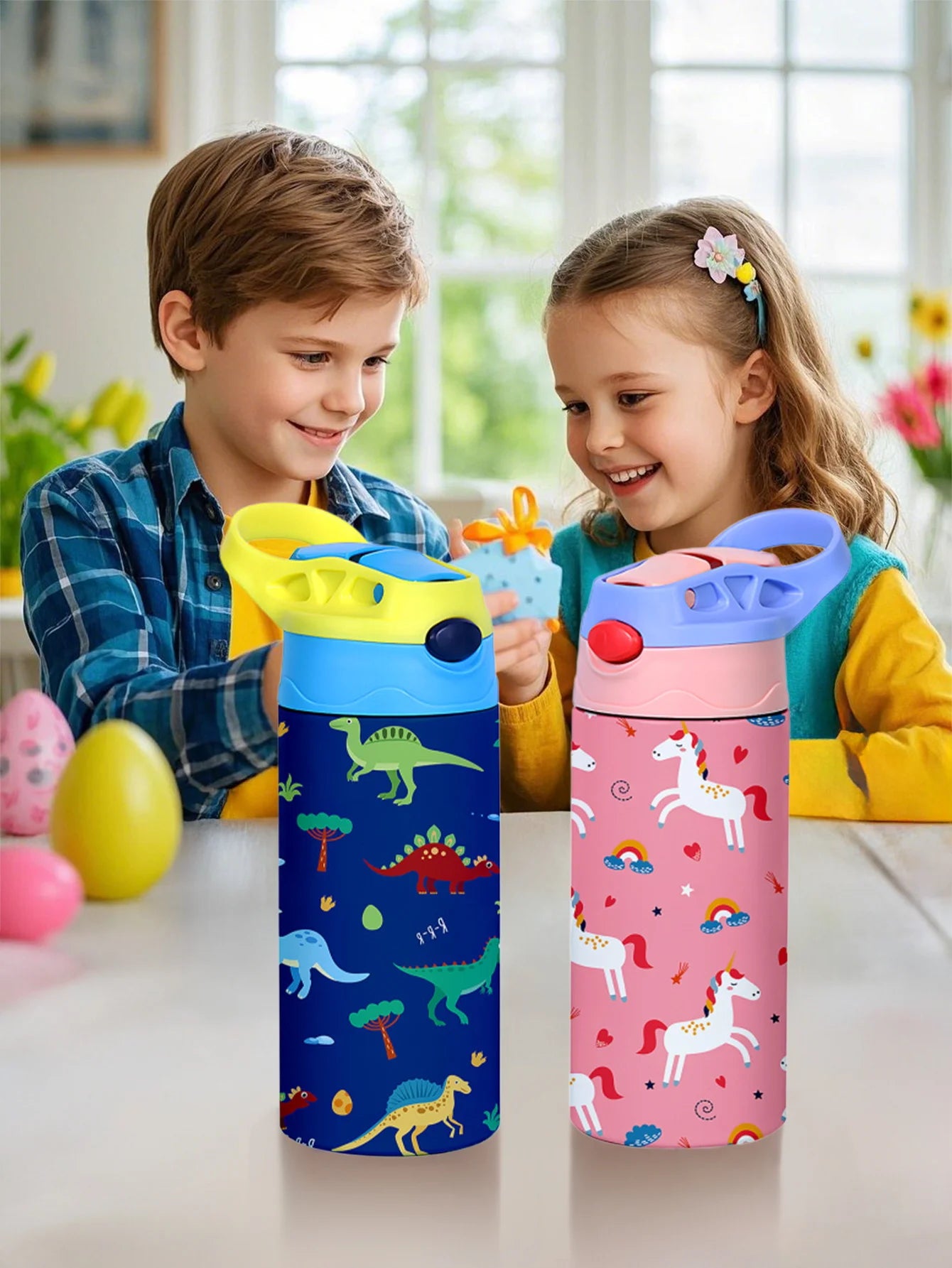 🧸 12OZ/350ml Cartoon Thermos Cup | Παιδικό Θερμός Ανοξείδωτο Ατσάλι με Σχέδια & Φορητό Καπάκι
