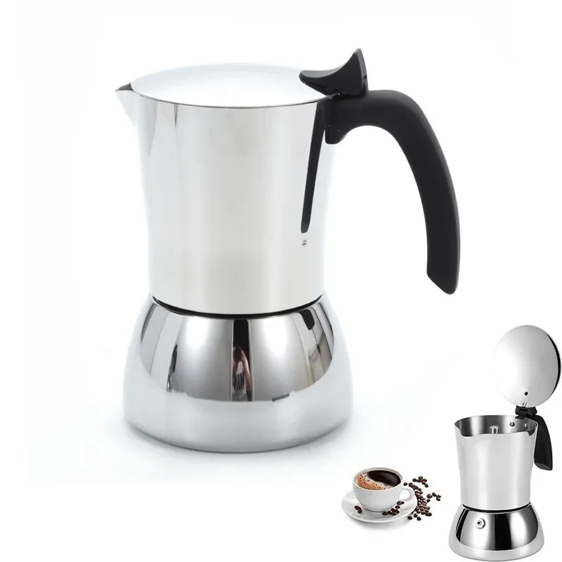 ☕✨ Stainless Steel Moka Pot – Αυθεντικός Ιταλικός Espresso Παντού! ✨☕ Stainless Steel Stovetop Espresso Maker