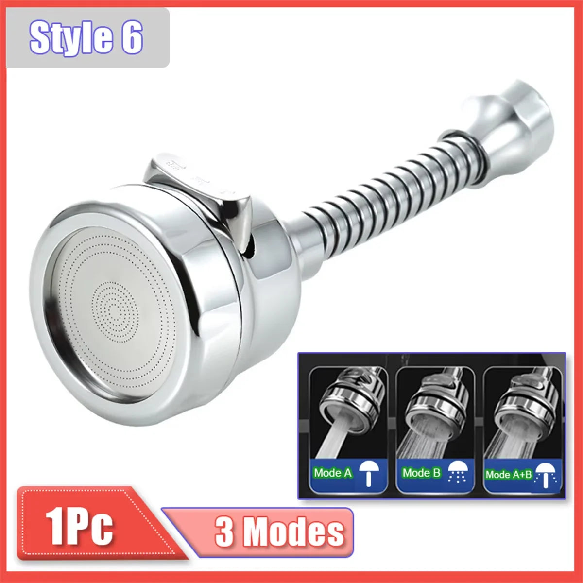 🚰 Universal Kitchen Faucet Adapter – 360° Περιστρεφόμενο Φίλτρο Βρύσης με 2/3 Modes