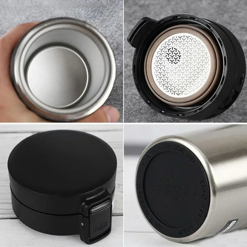 ☕ 304 Stainless Steel Θερμός Κούπα Διπλού Τοίχου – 380ml/500ml | Vacuum Flask Thermos Mug με Φίλτρο Τσαγιού & Αξεσουάρ