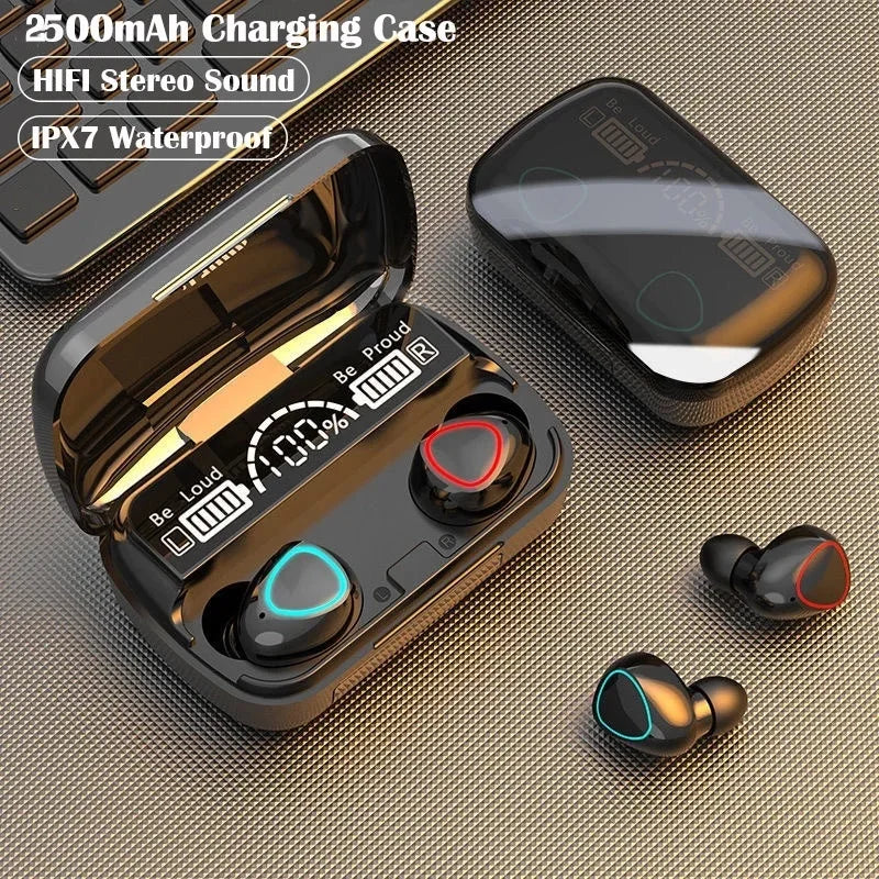 🎧⚡ M10 TWS Bluetooth Ασύρματα Ακουστικά – Με Θήκη Φόρτισης 3500mAh 🔋 9D Stereo Bass, Waterproof & Sports Earbuds