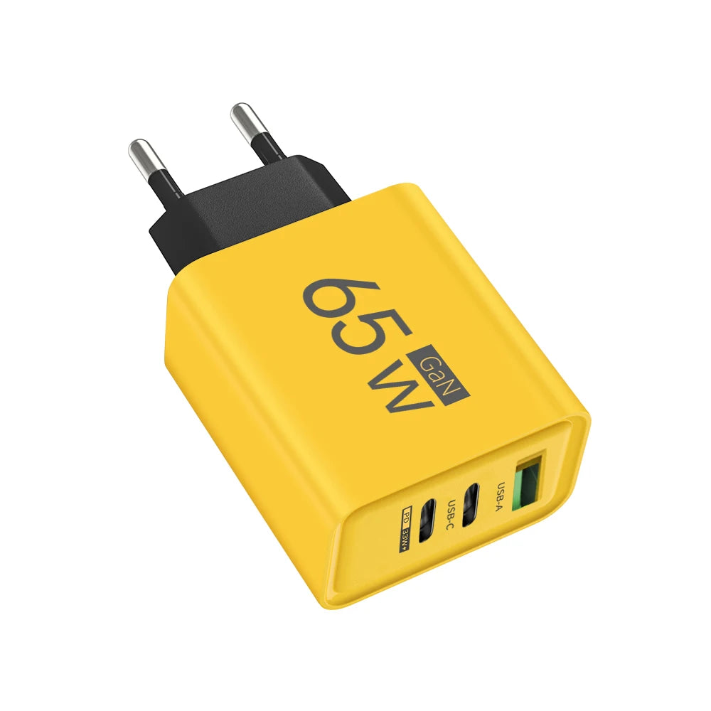 ⚡🔋 Total 65W GaN USB PD Charger – Φορτιστής Τοίχου 3 Θυρών για Γρήγορη Φόρτιση 📱💻