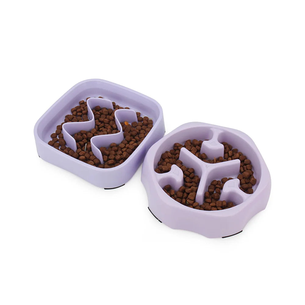 Slow Feeder Bowl 🐾🍽️ | Anti-Choke Design 😸🐶 | For Small Dogs & Cats 🐕🐈 | Square/Round Shape ✅