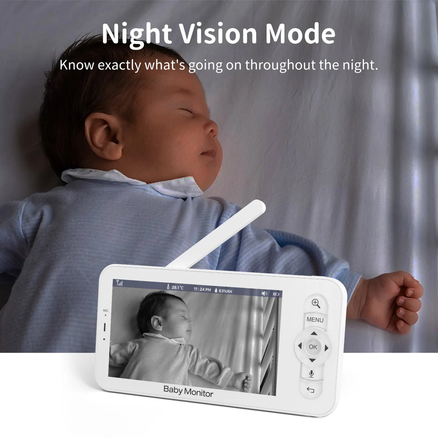 📹👶 WiFi Baby Monitor – MBOSS HD 5" LCD & Mobile App Control Η απόλυτη λύση για την ασφάλεια και την ηρεμία σου, προσφέροντας συνεχή επόπτευση του μωρού σου, όπου κι αν βρίσκεσαι! 🍼💖