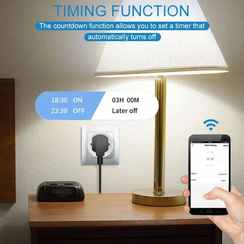 🔌📱 Tuya WiFi Smart Plug EU 16A/20A – Έξυπνη Πρίζα με Power Monitoring, Timer & Voice Control ⚡ Συμβατή με Alexa & Google Home