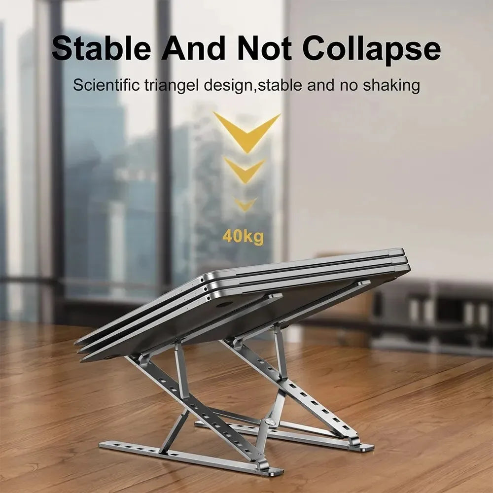 💻✨ Aluminum Laptop Stand – Ρυθμιζόμενη & Αναδιπλούμενη Βάση MacBook & Tablet 🎯