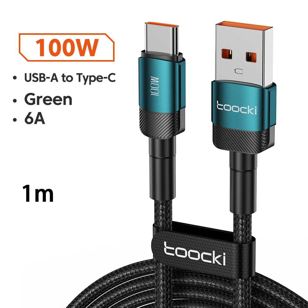 ⚡🔌 Toocki 6A USB to Type-C Cable – PD 100W Ταχεία Φόρτιση & Data Sync 🎯