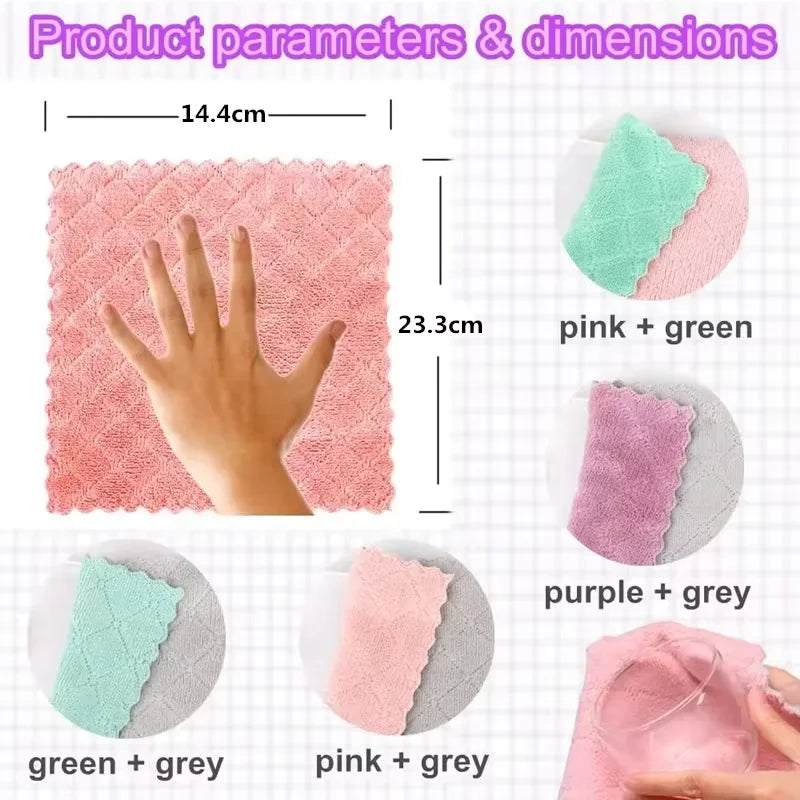 🧽✨ Microfiber Kitchen Towels – Απορροφητικά & Ανθεκτικά για Κάθε Καθαριότητα! ✨🧽 5/10/20pcs | Ultra-Fine Fiber | Soft & Stain-Removing Cloth Set