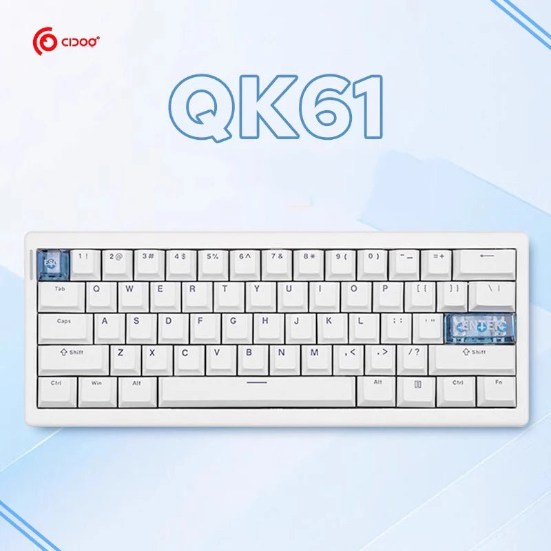⌨️🔥 CIDOO QK61 Tri-Mode Wireless Mechanical Keyboard – 60% Layout με VIA/QMK υποστήριξη, Gasket mount & Hot Swap για ultimate gaming & typing! 🎮💻