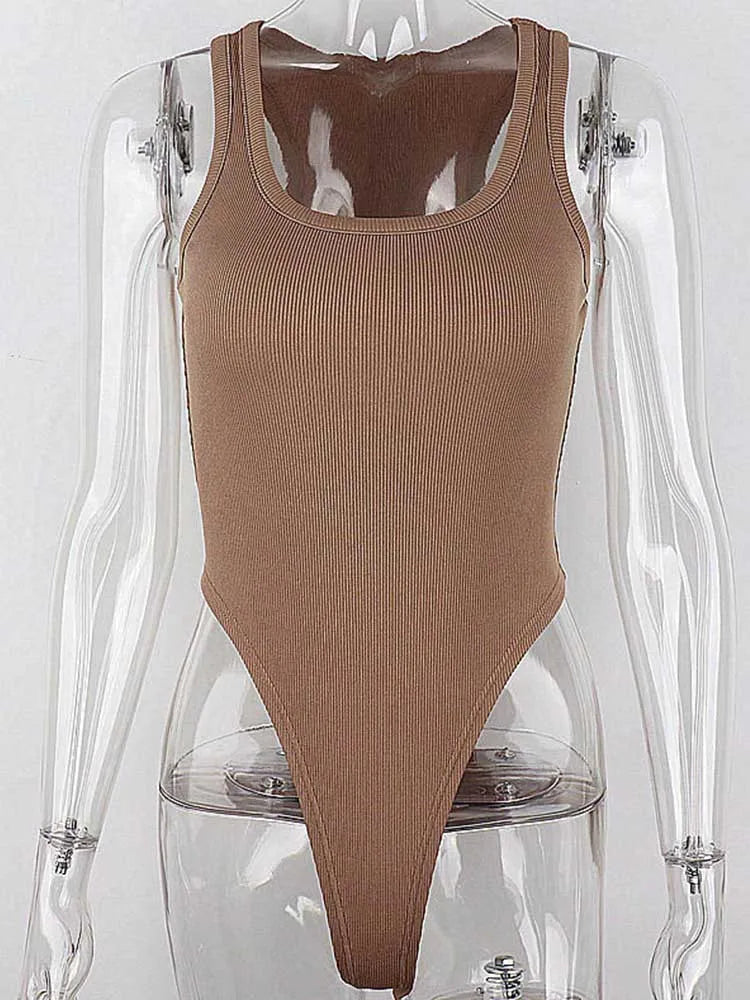 👗🔥 Sleeveless Knit Bodysuit – Καλοκαιρινό Σέξι Κορμάκι Bodycon με Halter Design ✨