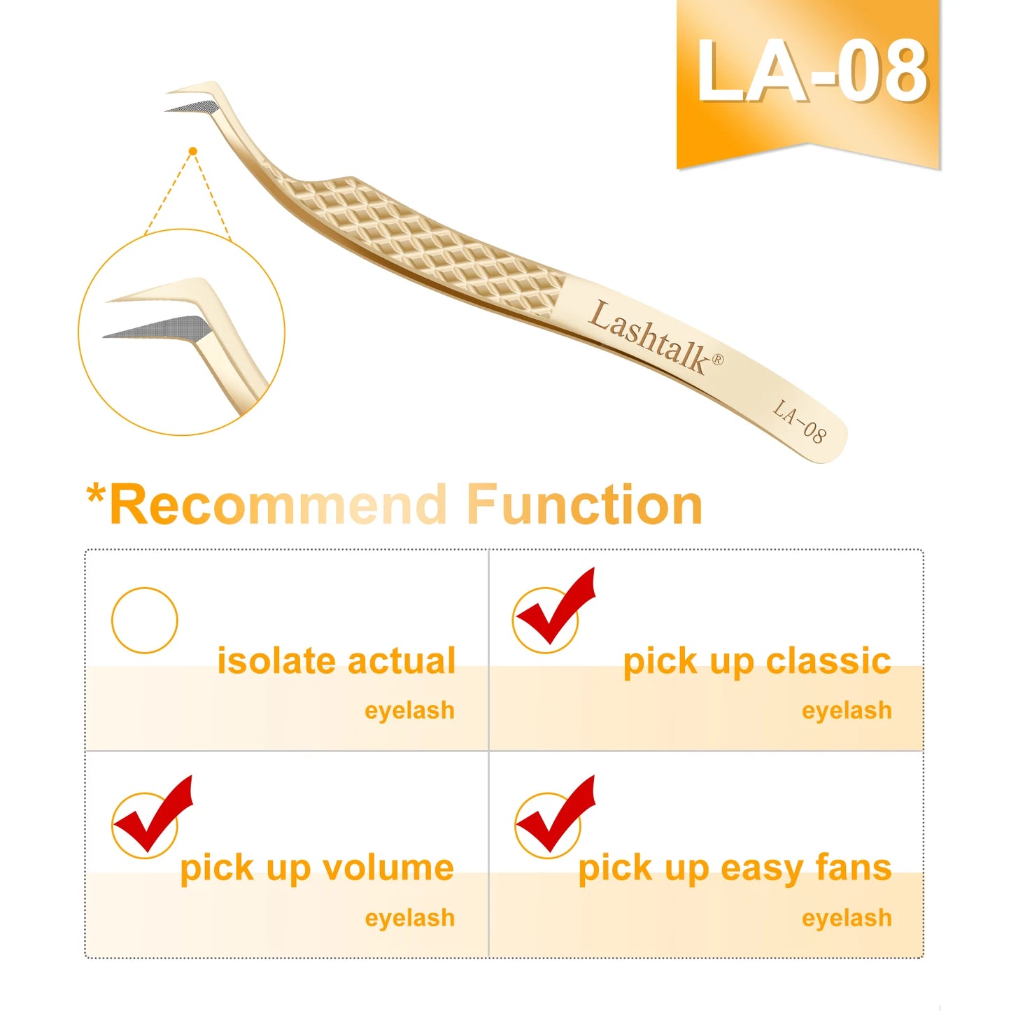 ✨ Lashtalk Precision Fiber Tip Tweezer – Premium Λαβίδα για Eyelash Extensions με Diamond Grip ✨