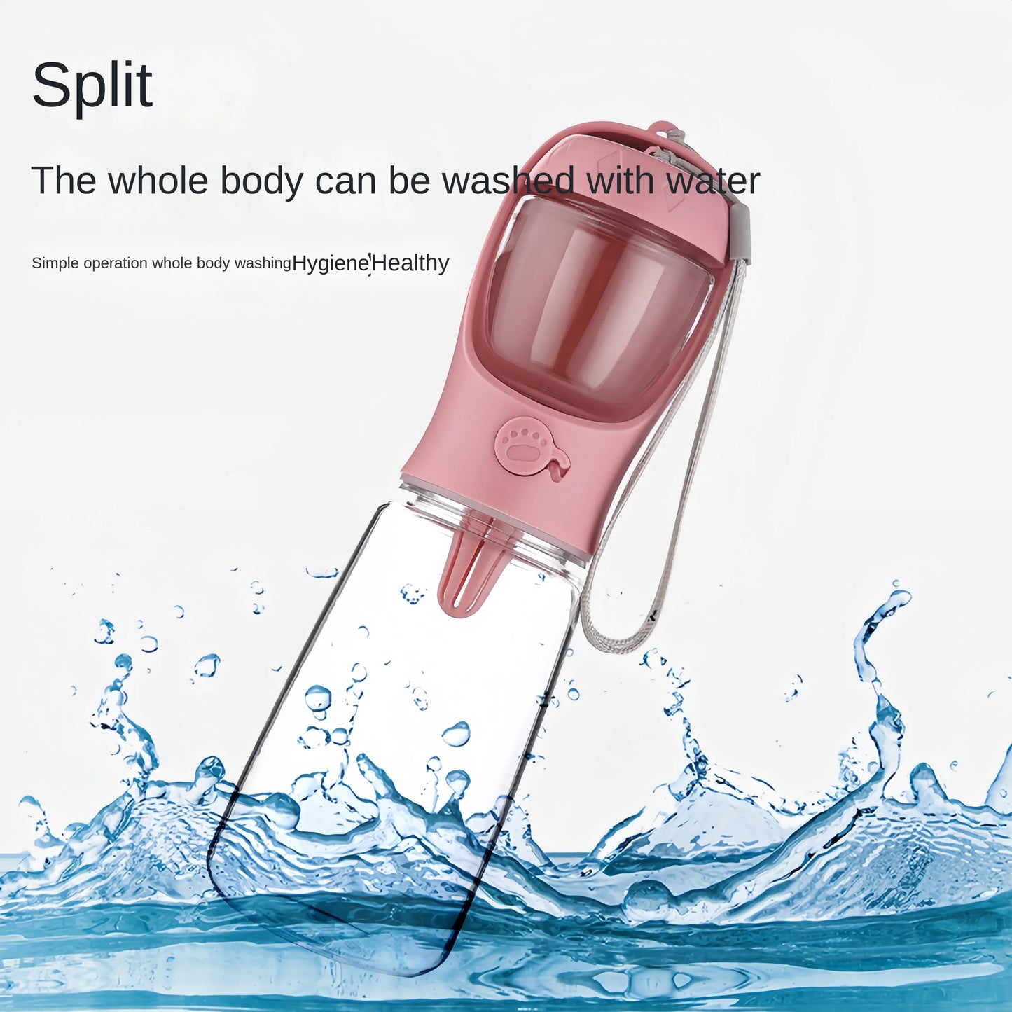 Portable Pet Water Bottle 🐾💧 | Food Dispenser Included 🥣 | Travel-Friendly 🚗 | Food Grade Material ✅