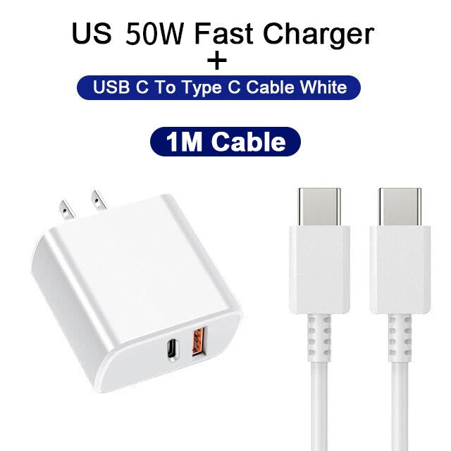 ⚡ Original USB Type-C Charger 50W PD Fast Charging Adapter – Quick Charge 3.0 Plug